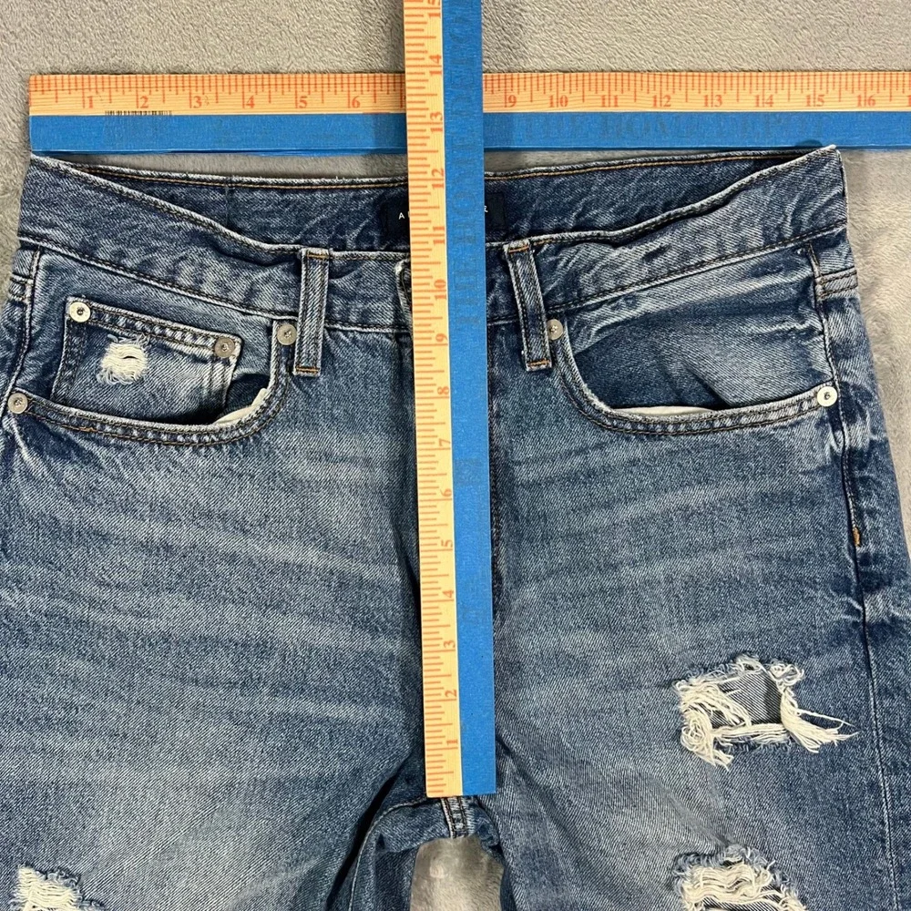 AEROPOSTALE Skater Jeans Womens 6R Blue Distressed Low Rise Wide Leg 90s Casual